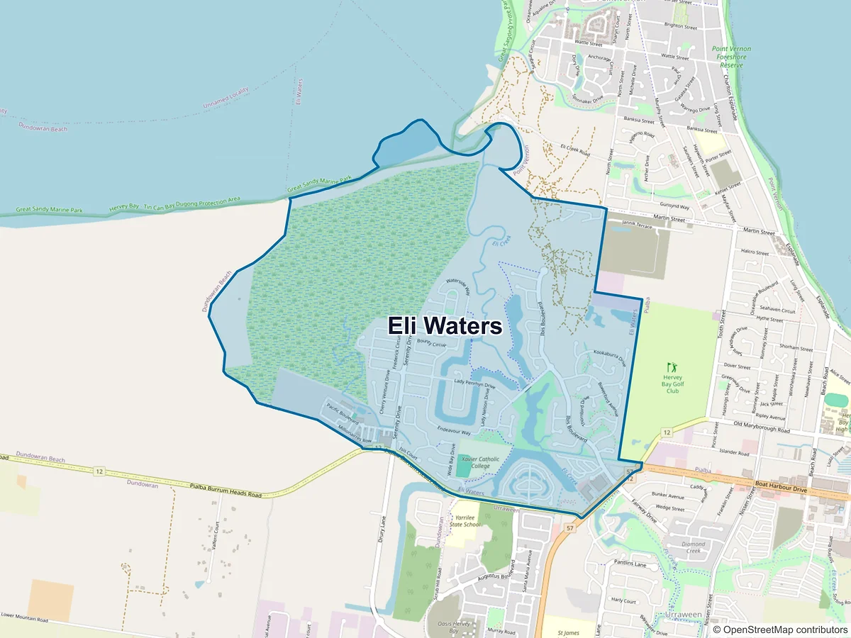 Map of Eli Waters, QLD, Australia