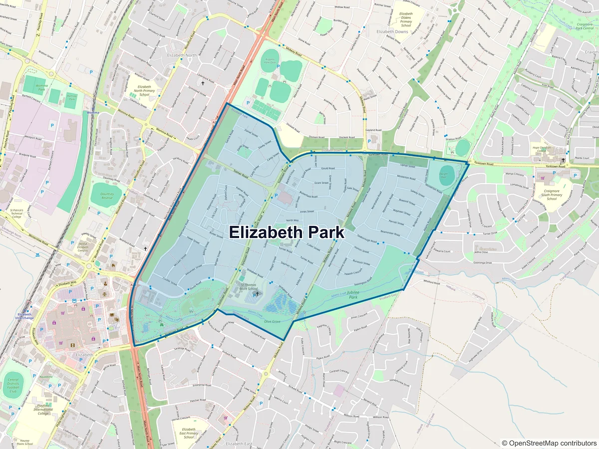 Map of Elizabeth Park, SA, Australia