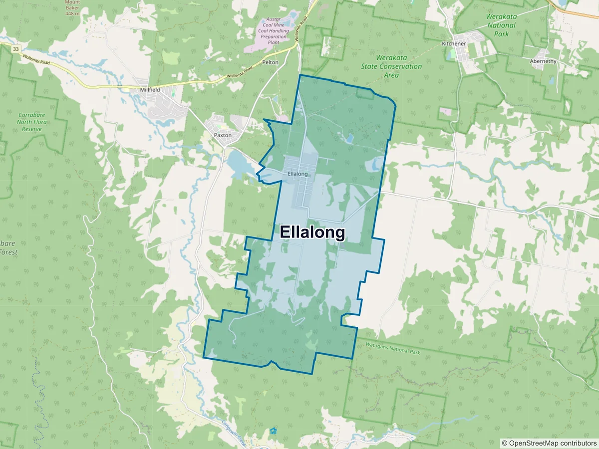 Map of Ellalong, NSW, Australia