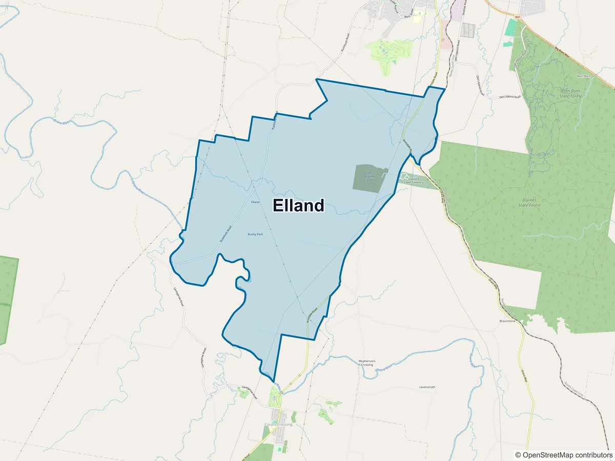 Map of Elland, NSW, Australia
