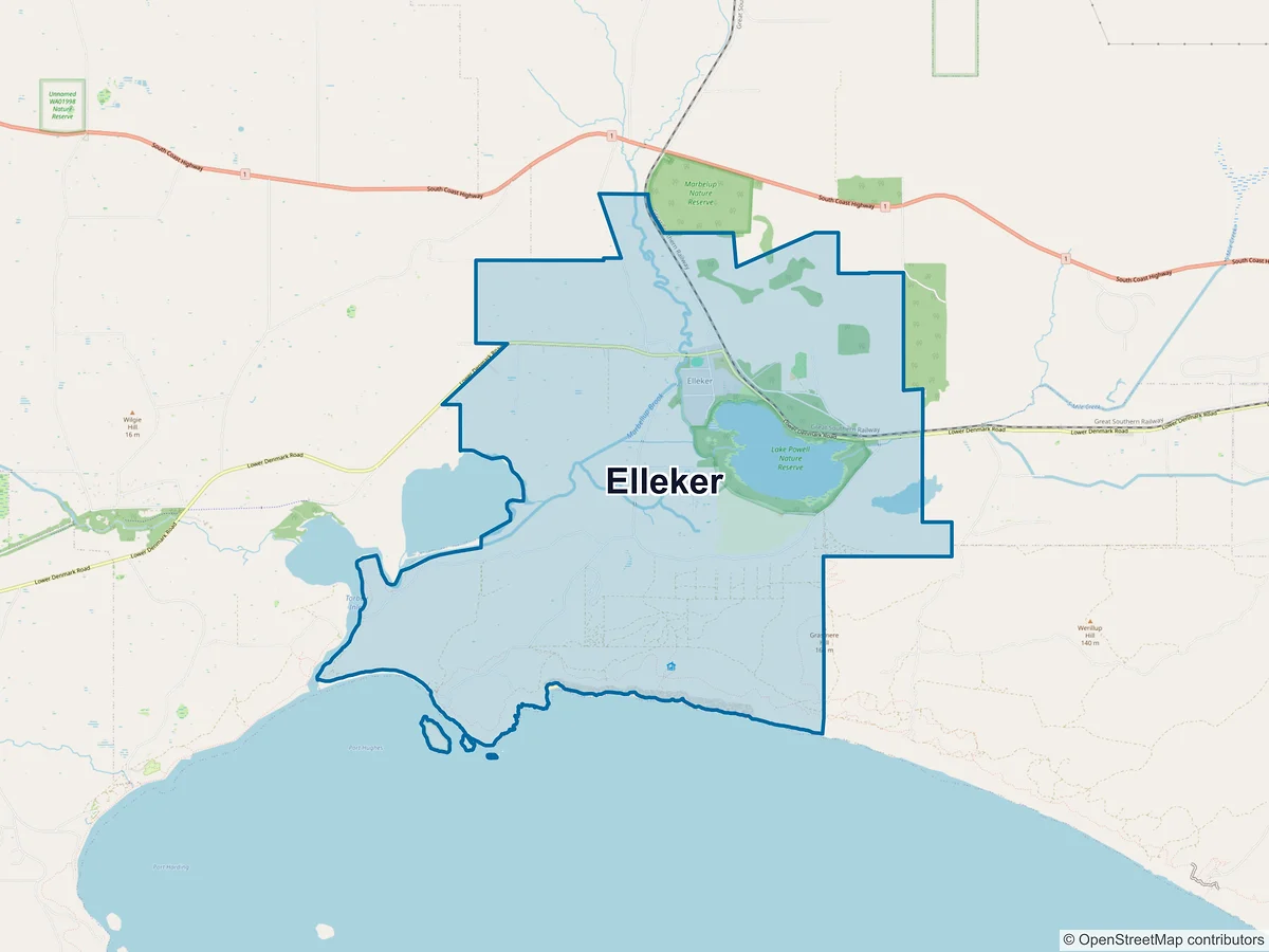 Map of Elleker, WA, Australia