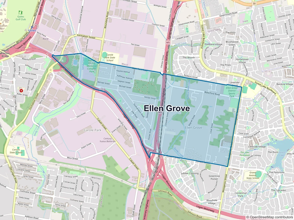 Map of Ellen Grove, QLD, Australia