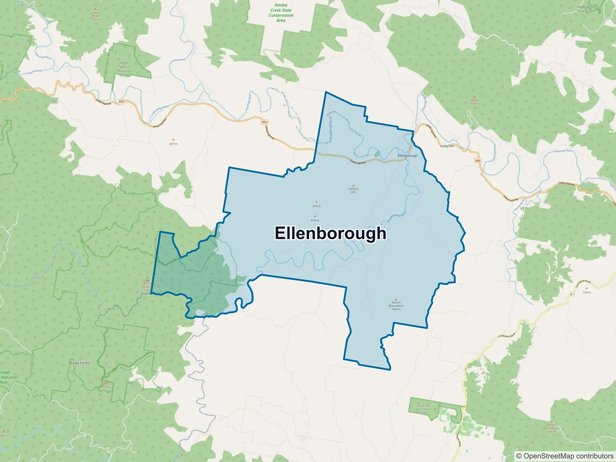 Map of Ellenborough, NSW, Australia