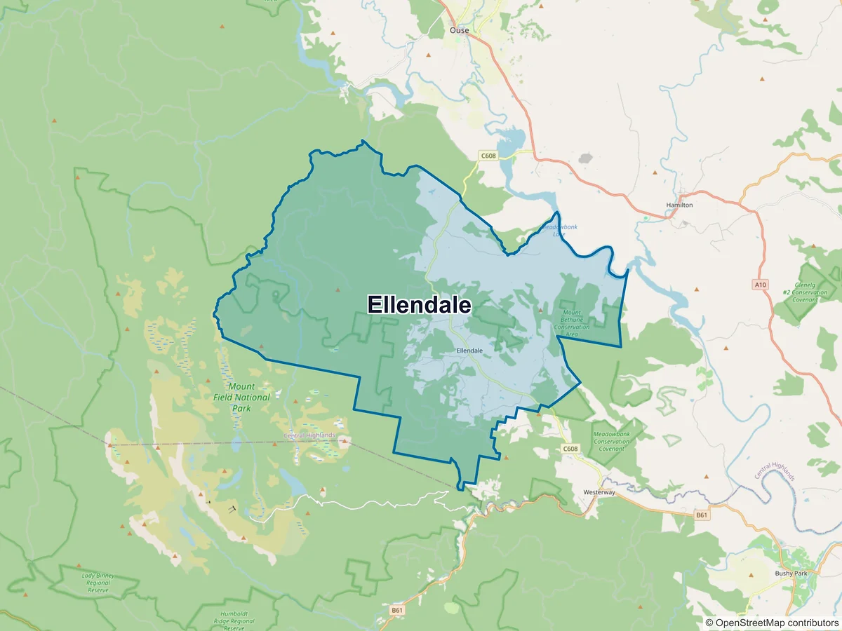 Map of Ellendale, TAS, Australia