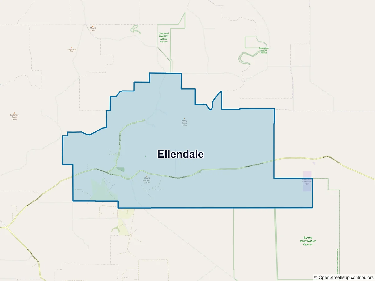 Map of Ellendale, WA, Australia