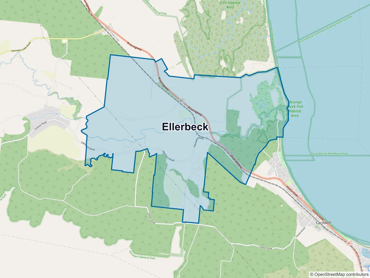 Map of Ellerbeck, QLD, Australia