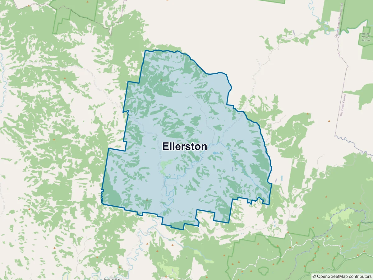 Map of Ellerston, NSW, Australia