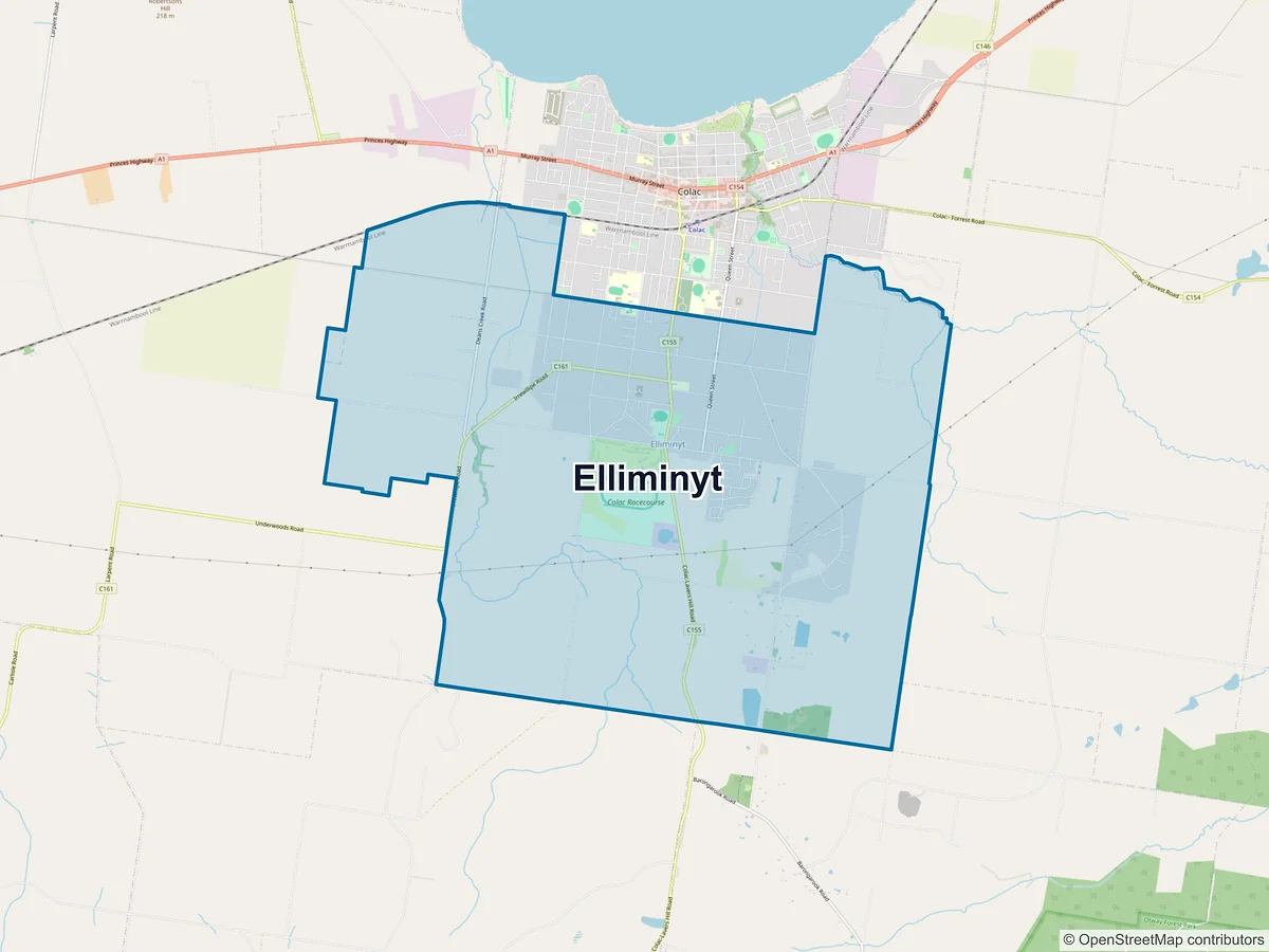 Map of Elliminyt, VIC, Australia