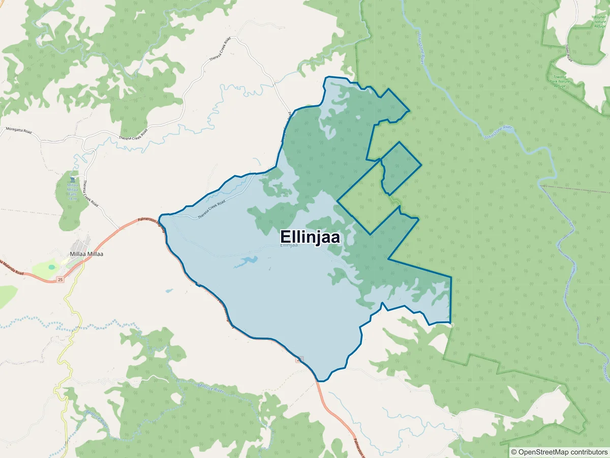 Map of Ellinjaa, QLD, Australia