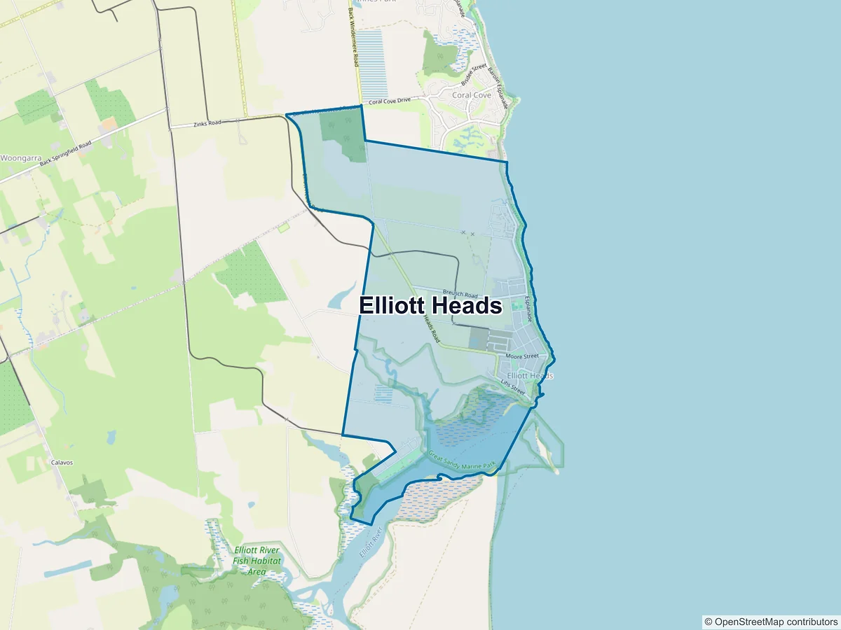 Map of Elliott Heads, QLD, Australia