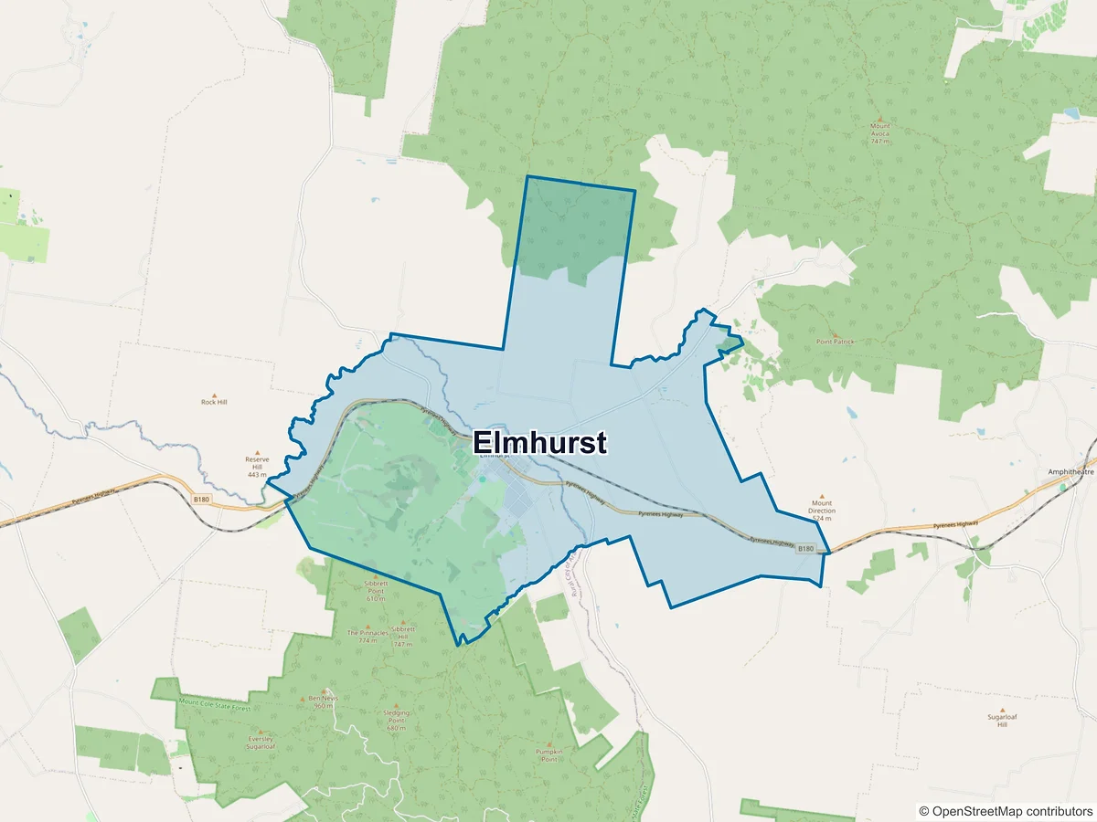 Map of Elmhurst, VIC, Australia