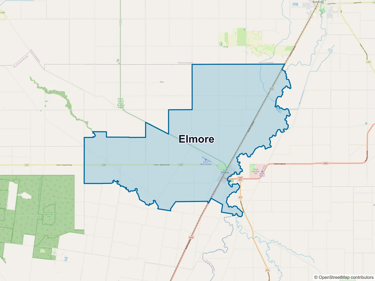 Map of Elmore, VIC, Australia