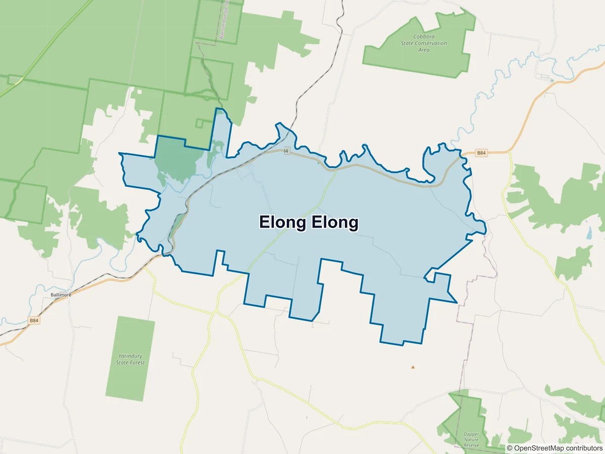 Map of Elong Elong, NSW, Australia
