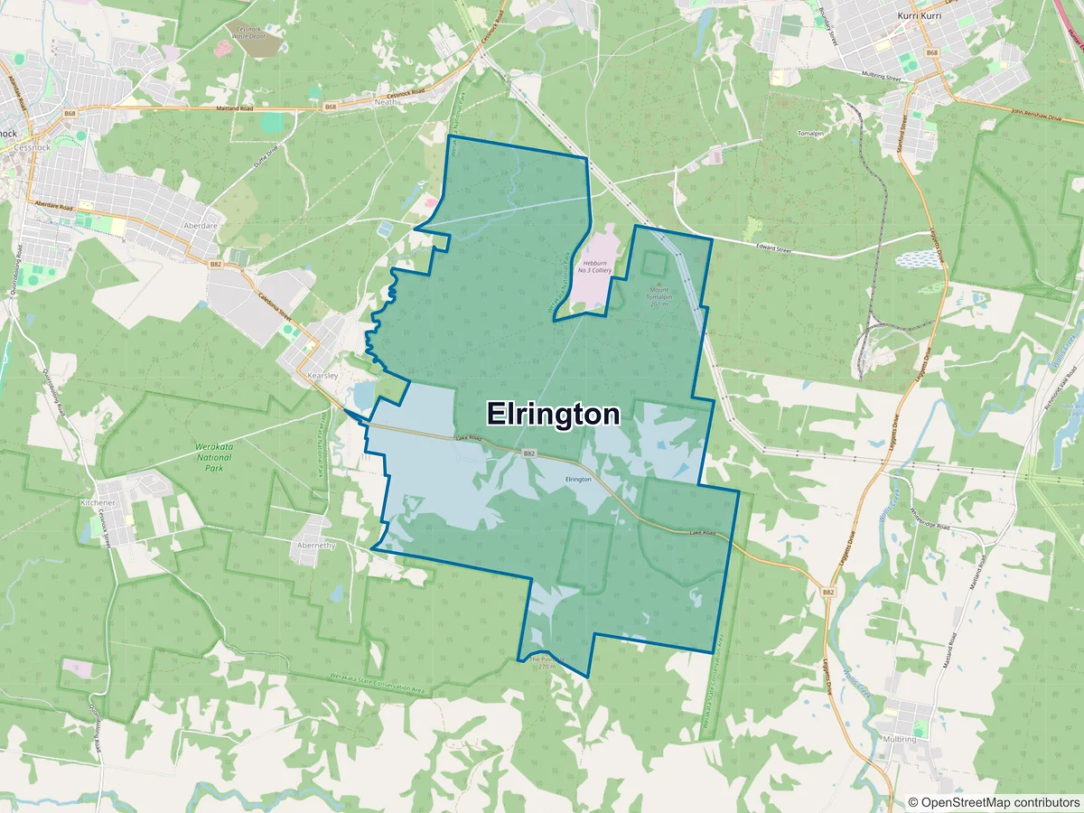 Map of Elrington, NSW, Australia