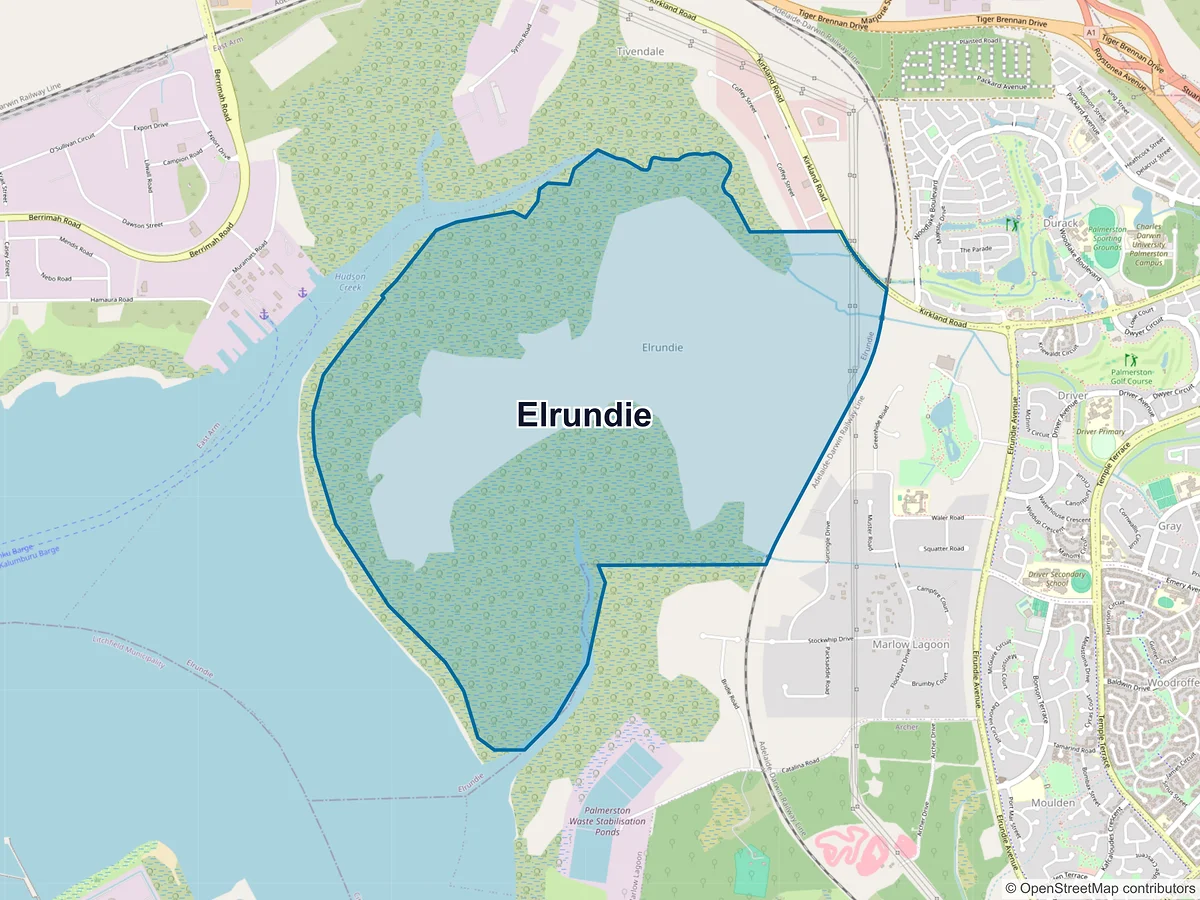 Map of Elrundie, NT, Australia