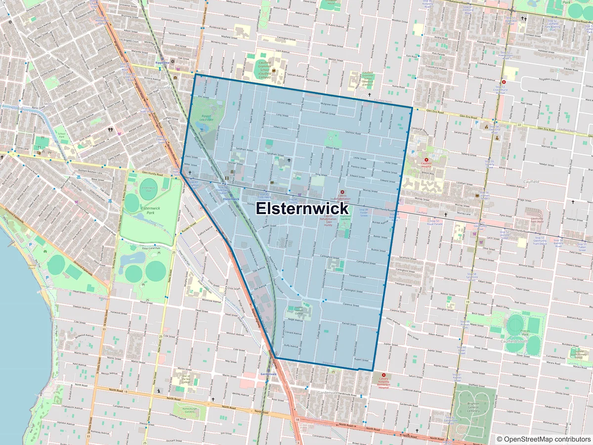 Map of Elsternwick, VIC, Australia