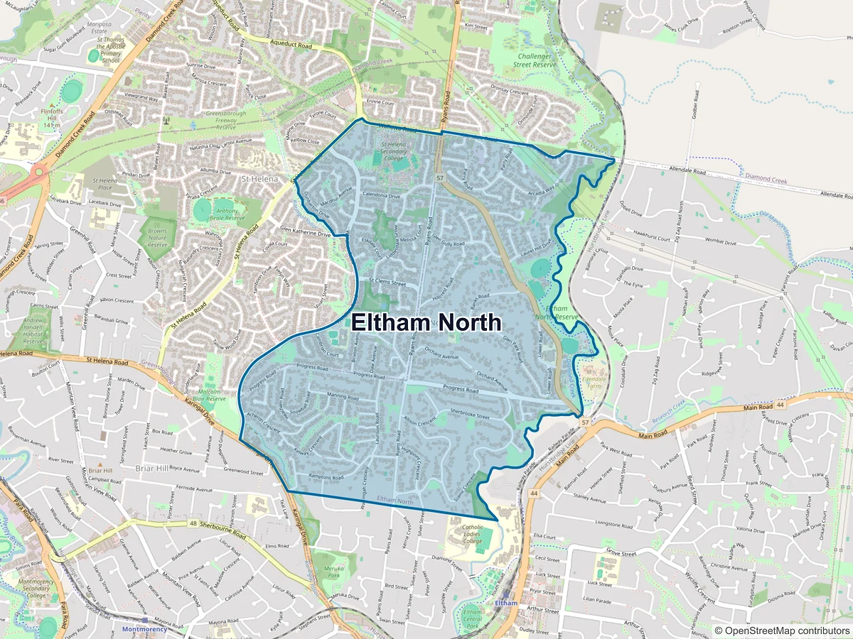 Map of Eltham North, VIC, Australia