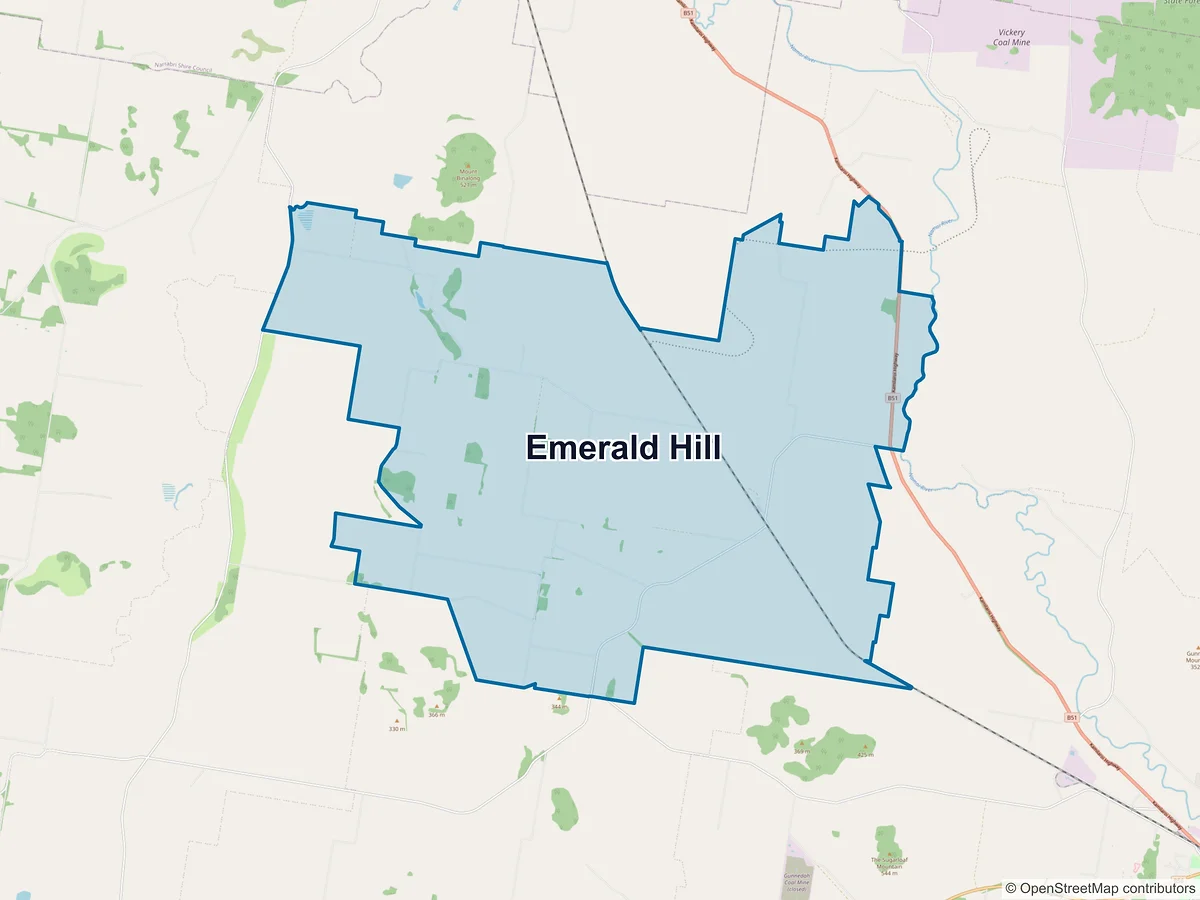 Map of Emerald Hill, NSW, Australia