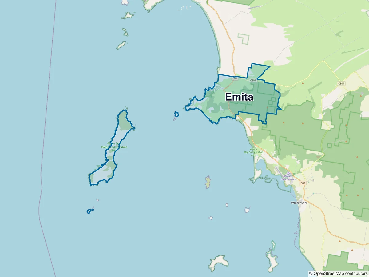 Map of Emita, TAS, Australia