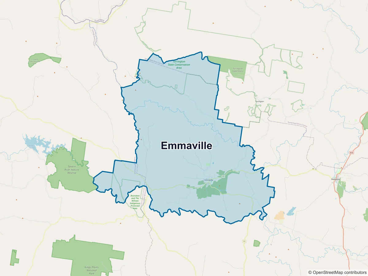 Map of Emmaville, NSW, Australia