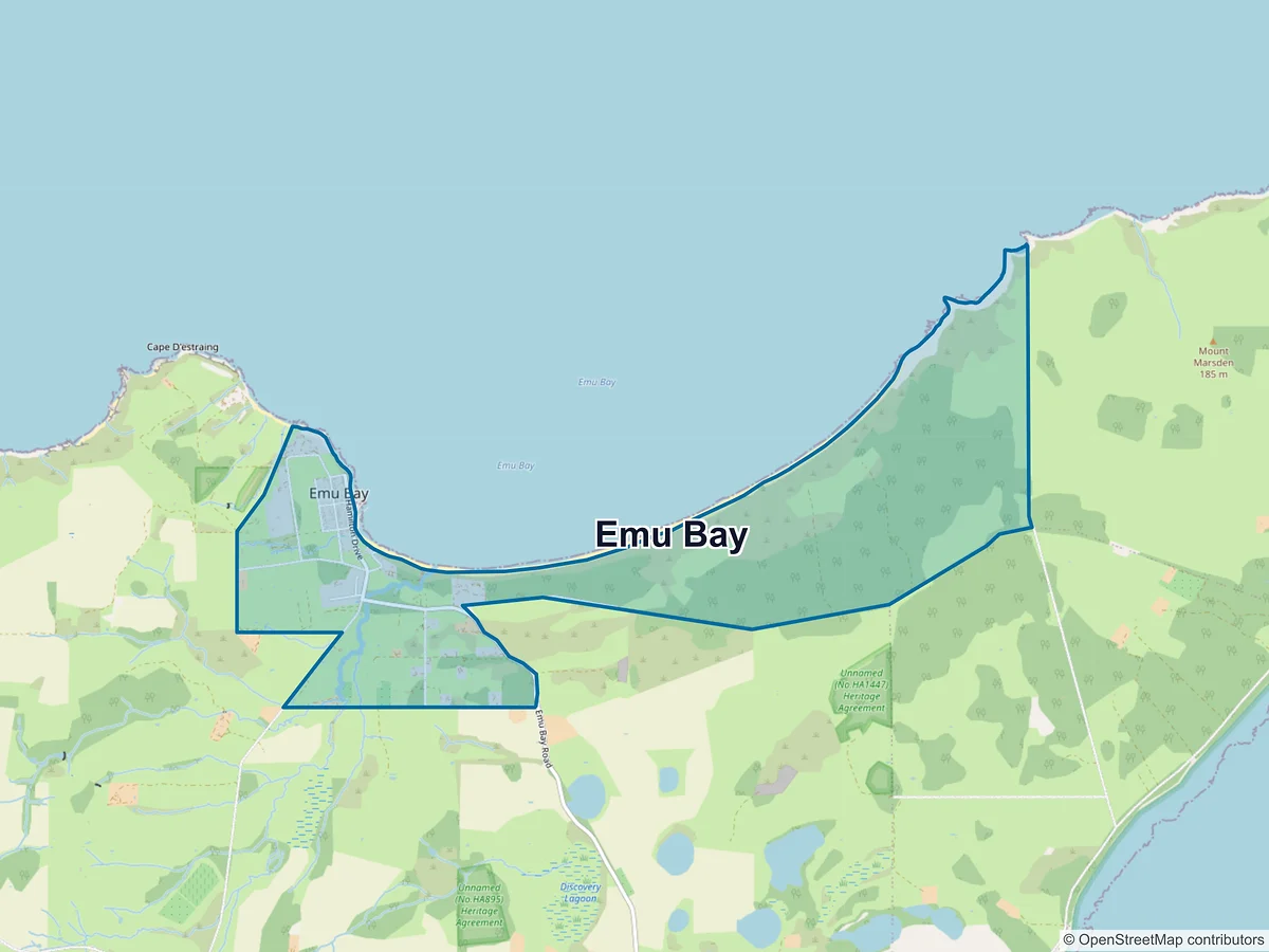 Map of Emu Bay, SA, Australia