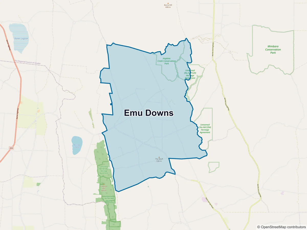 Map of Emu Downs, SA, Australia