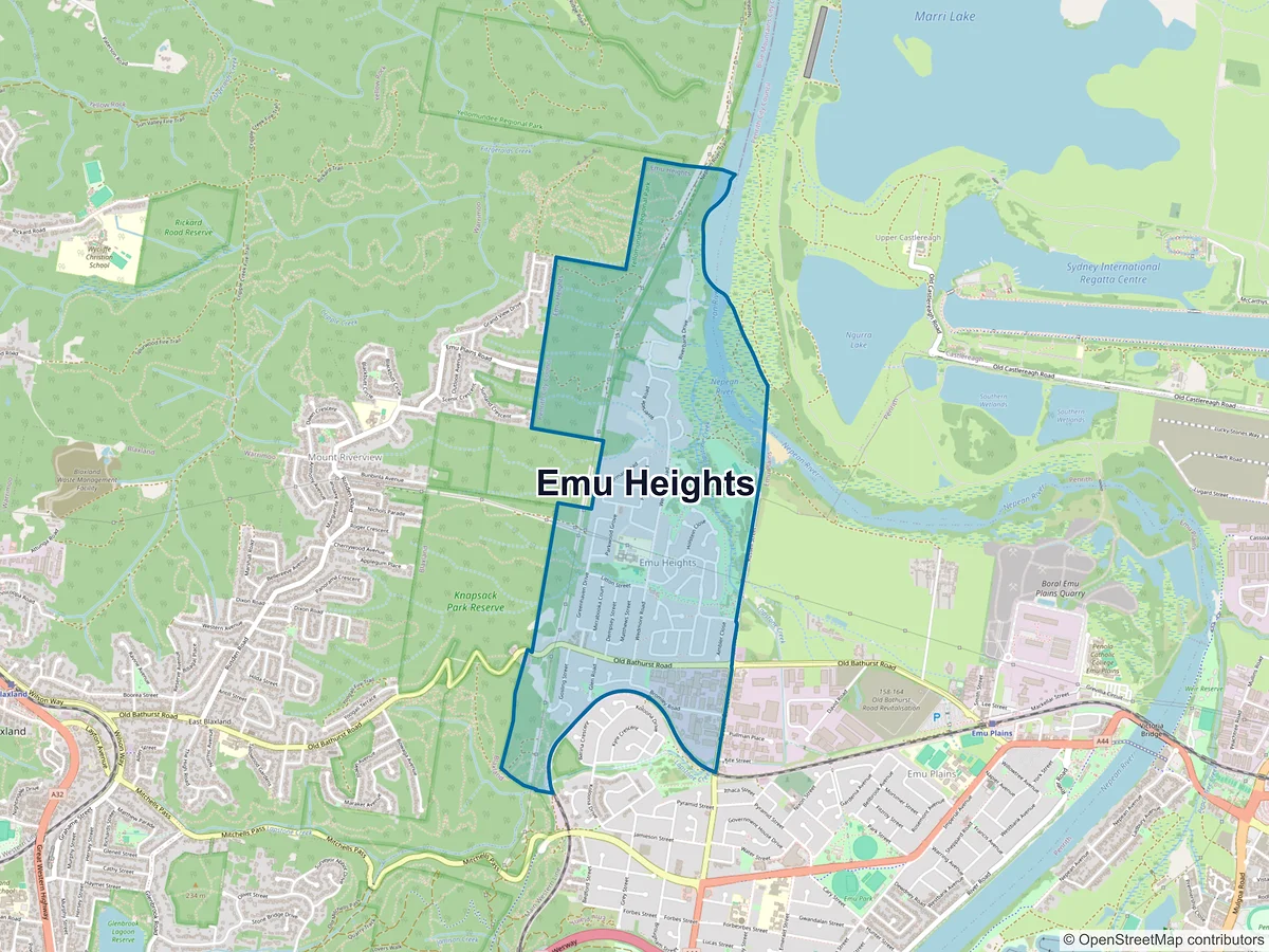 Map of Emu Heights, NSW, Australia