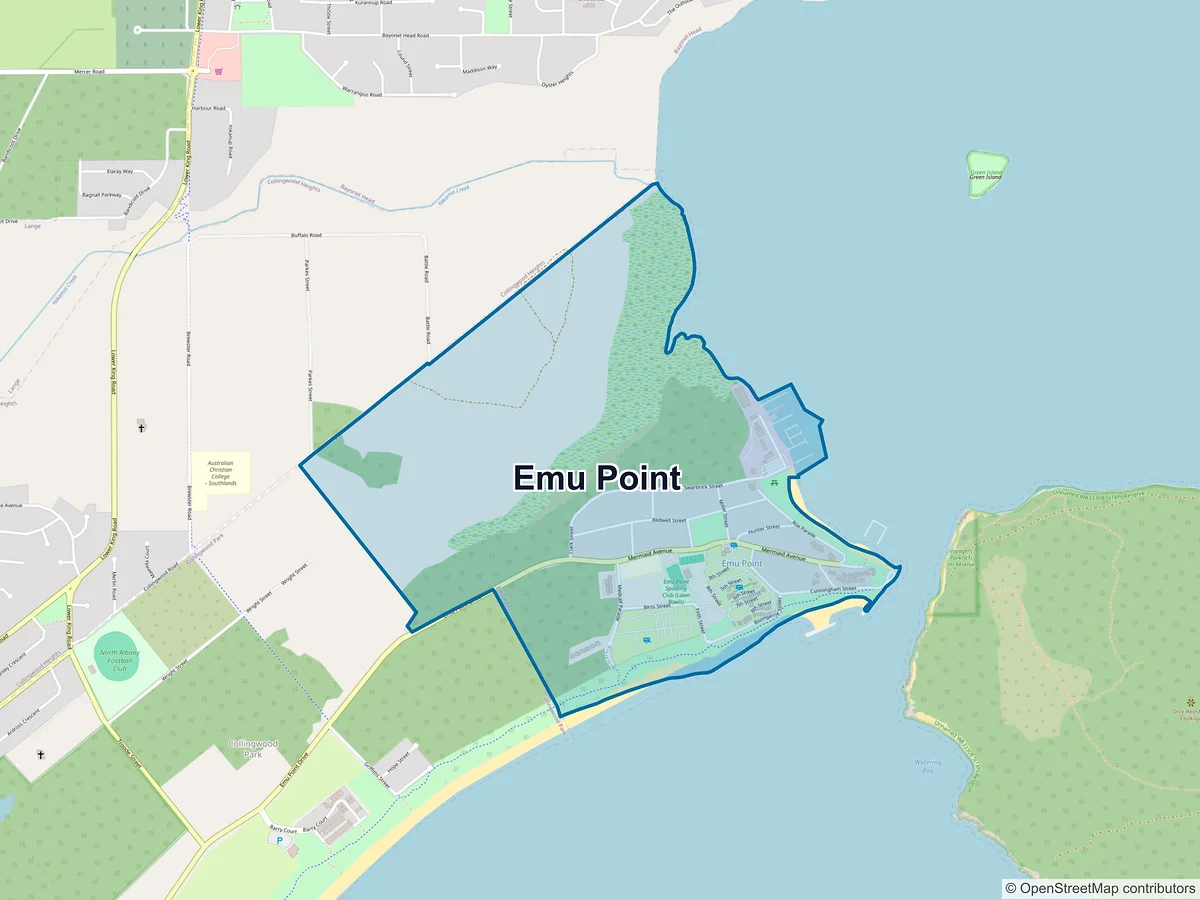 Map of Emu Point, WA, Australia