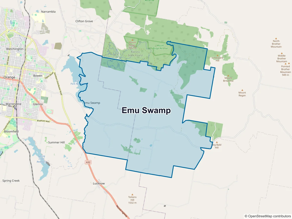 Map of Emu Swamp, NSW, Australia