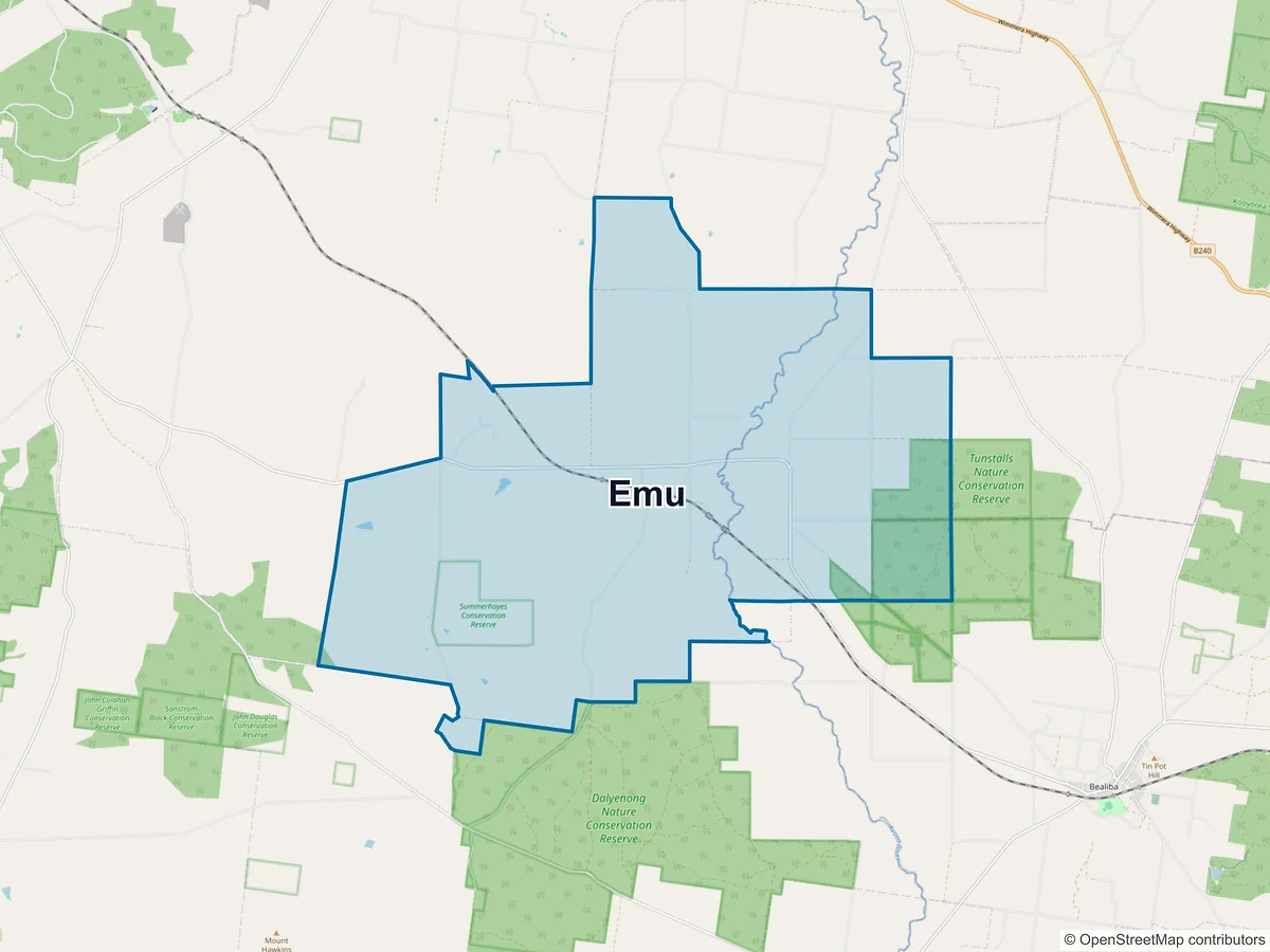 Map of Emu, VIC, Australia