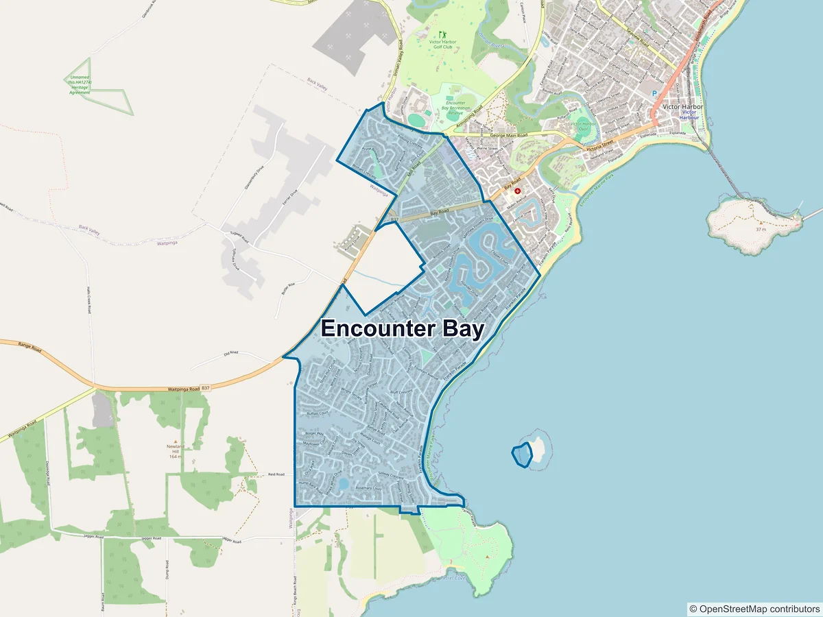Map of Encounter Bay, SA, Australia