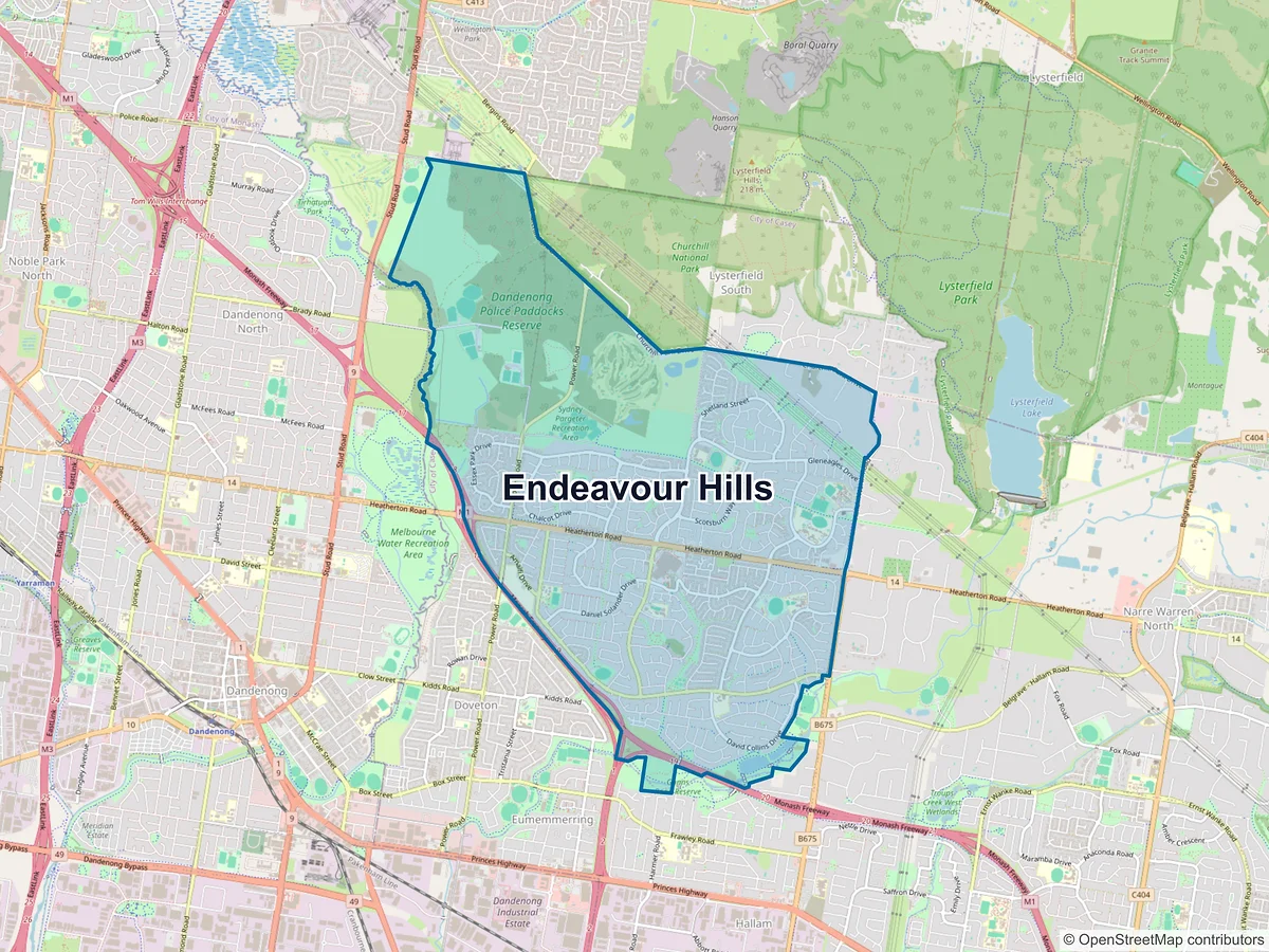 Map of Endeavour Hills, VIC, Australia