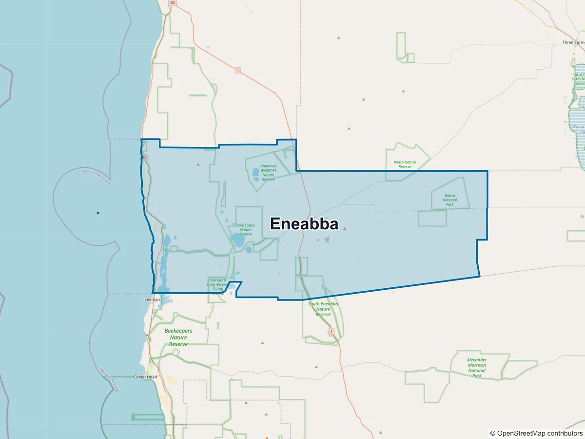 Map of Eneabba, WA, Australia