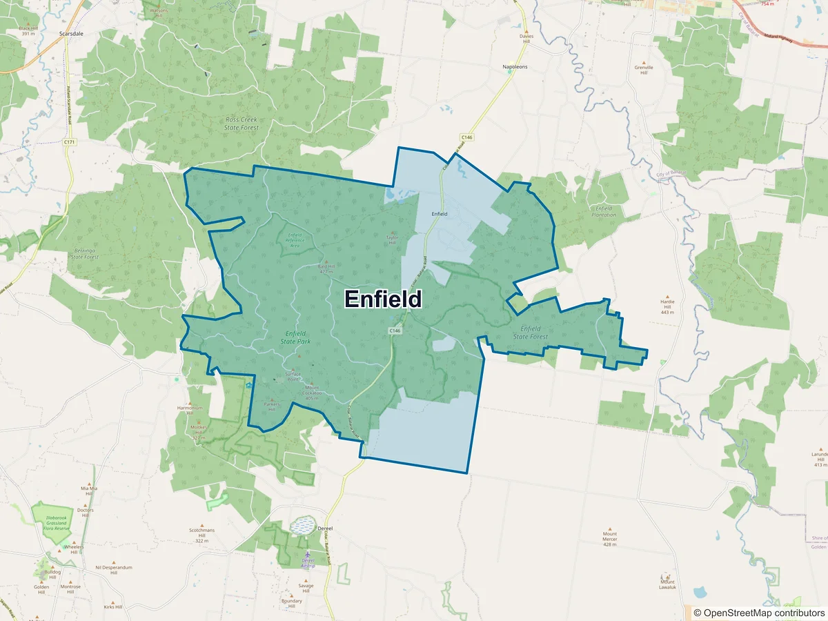 Map of Enfield, VIC, Australia