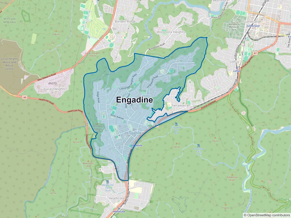 Map of Engadine, NSW, Australia