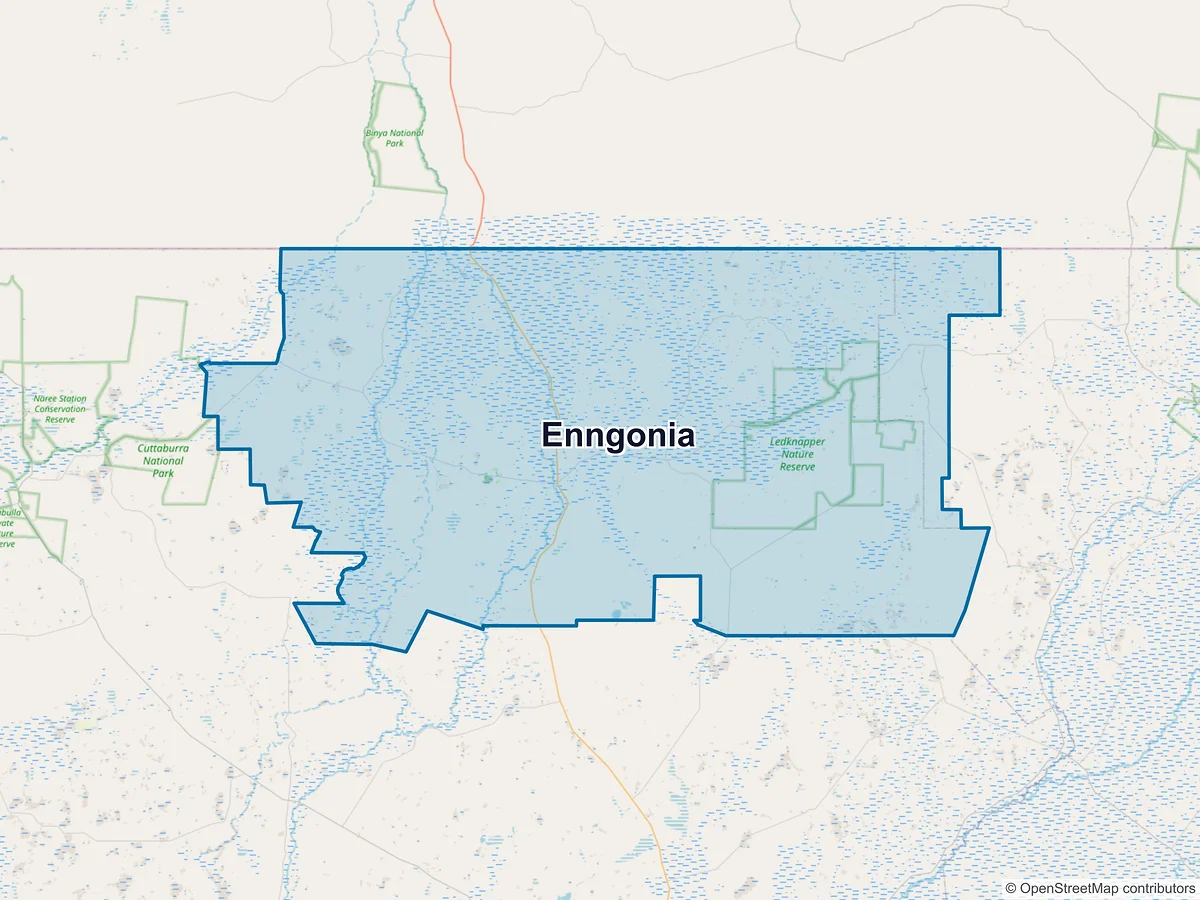 Map of Enngonia, NSW, Australia