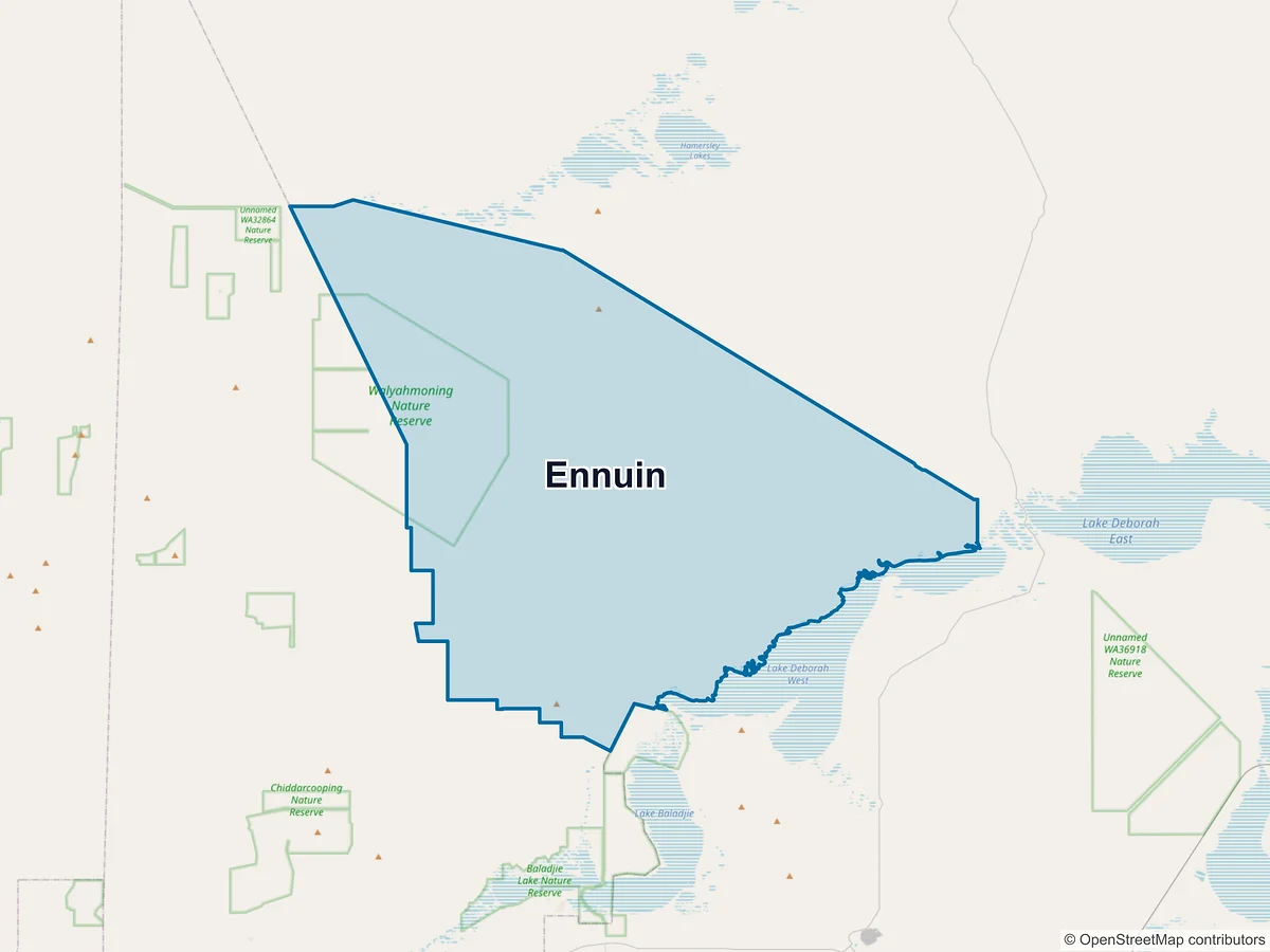Map of Ennuin, WA, Australia