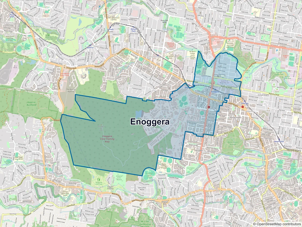 Map of Enoggera, QLD, Australia