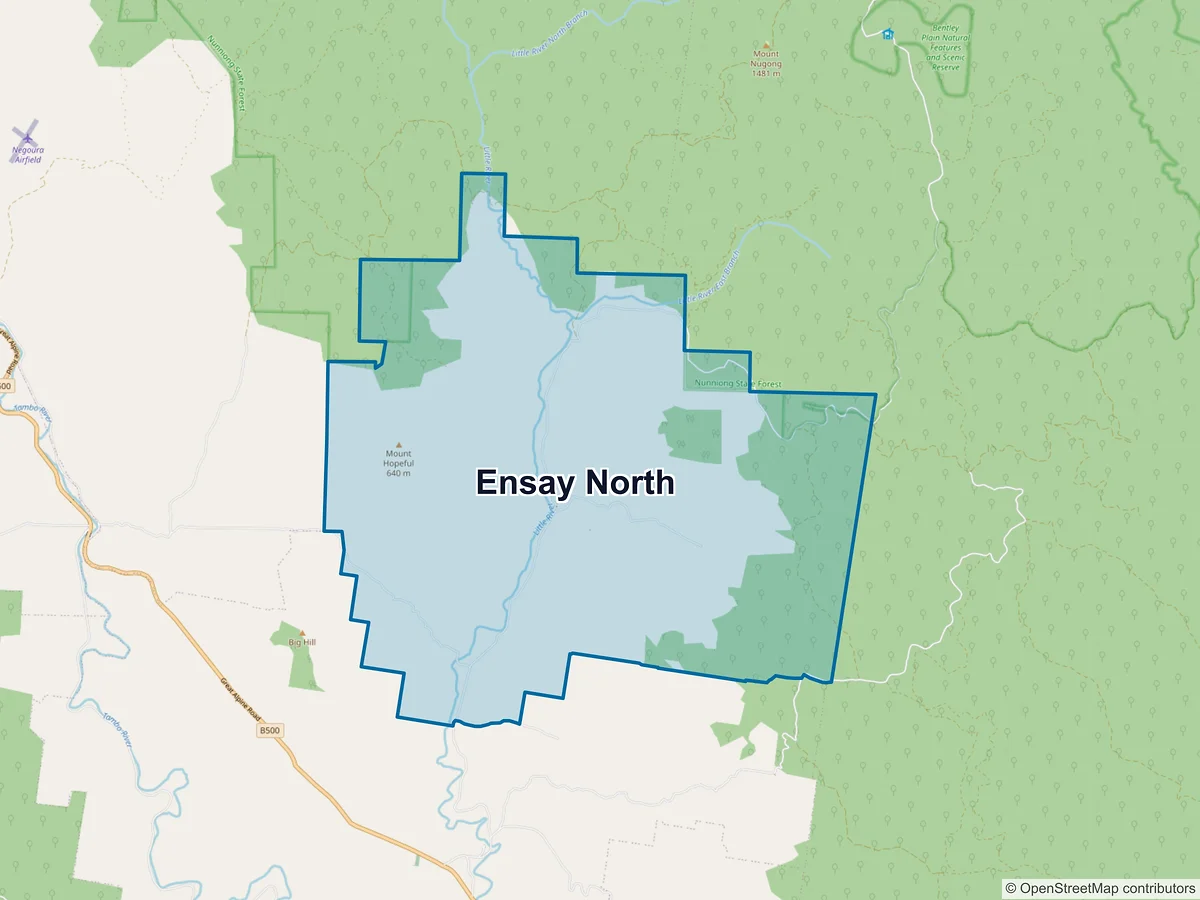 Map of Ensay North, VIC, Australia