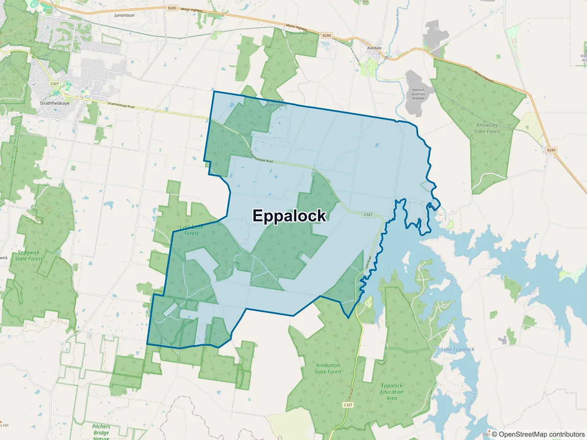 Map of Eppalock, VIC, Australia
