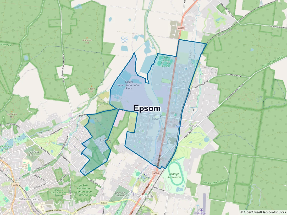 Map of Epsom, VIC, Australia
