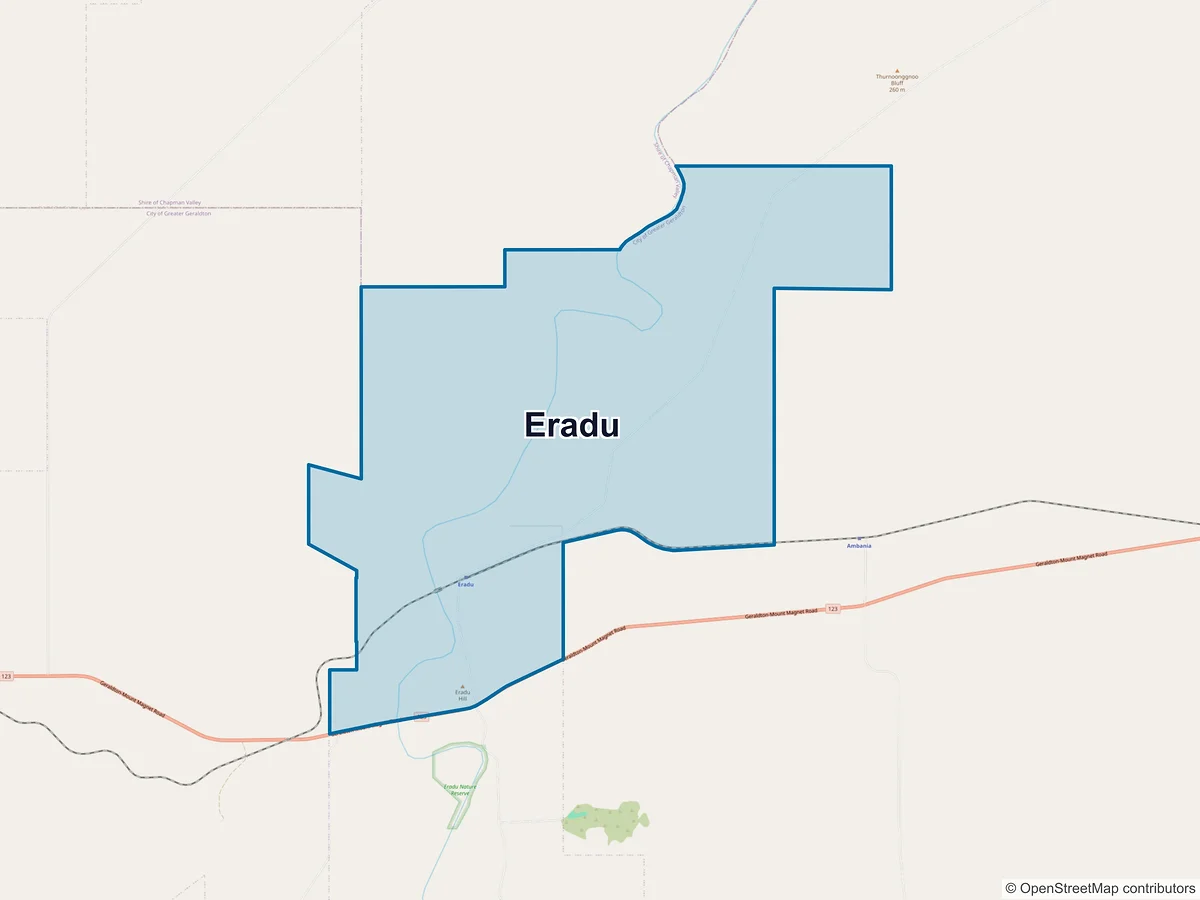 Map of Eradu, WA, Australia