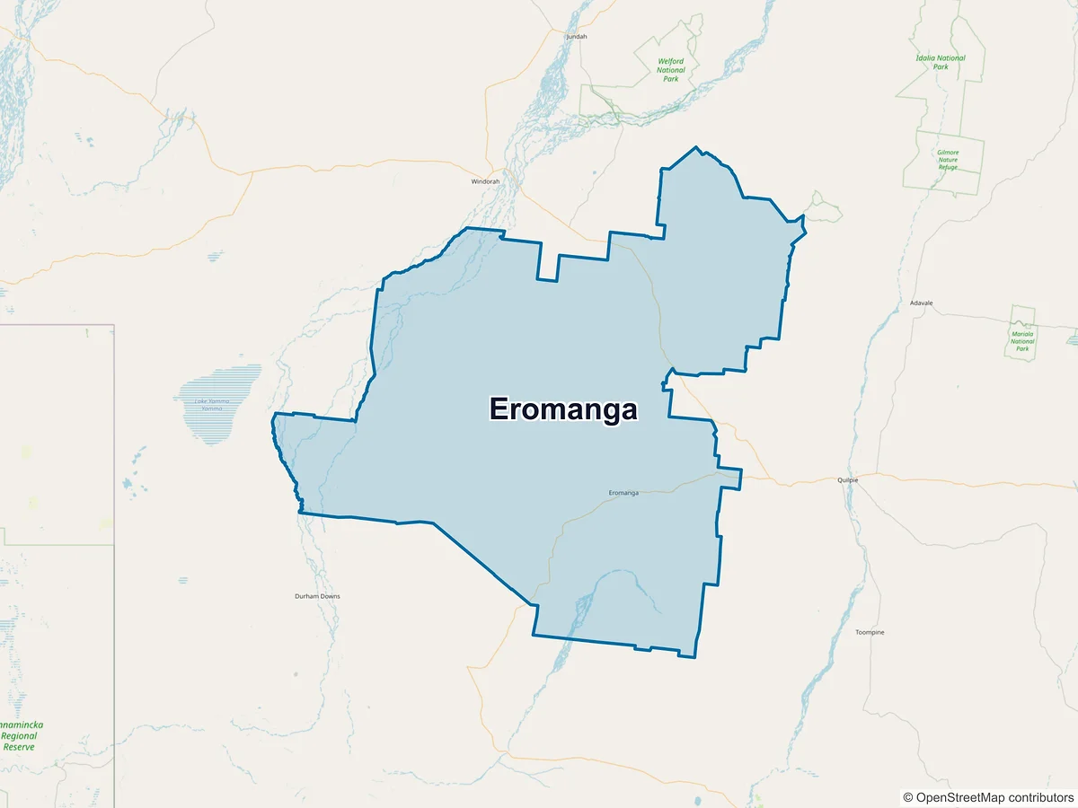 Map of Eromanga, QLD, Australia