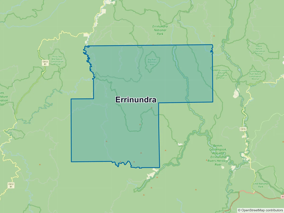 Map of Errinundra, VIC, Australia