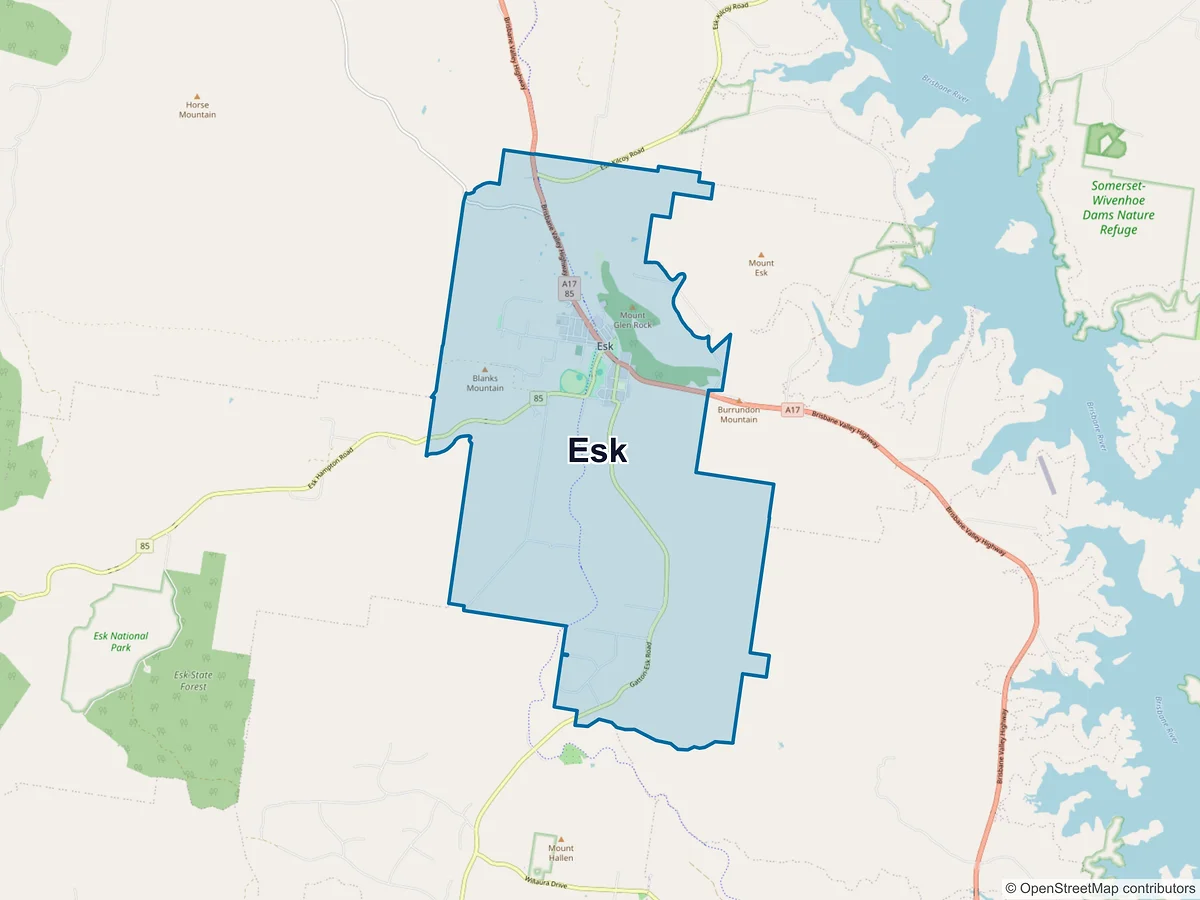 Map of Esk, QLD, Australia