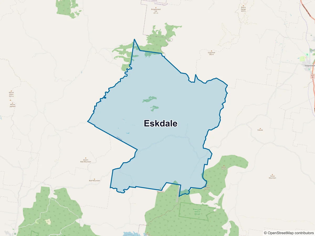 Map of Eskdale, QLD, Australia