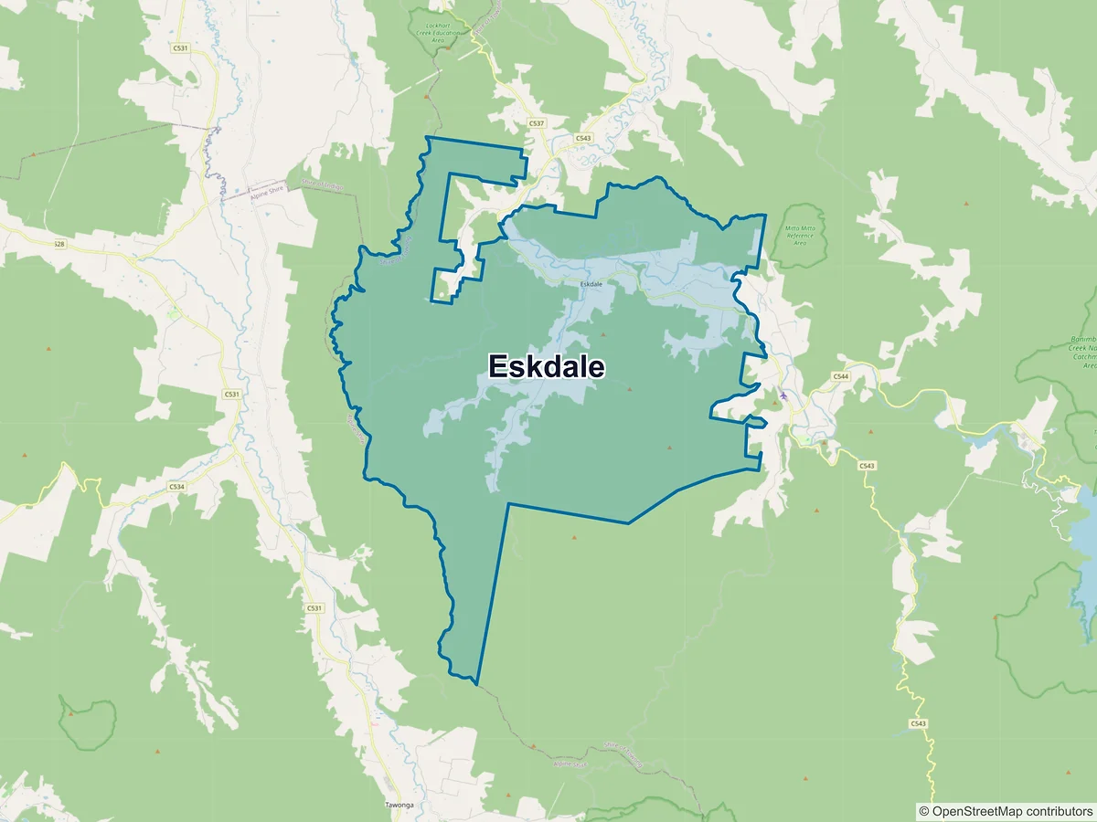 Map of Eskdale, VIC, Australia
