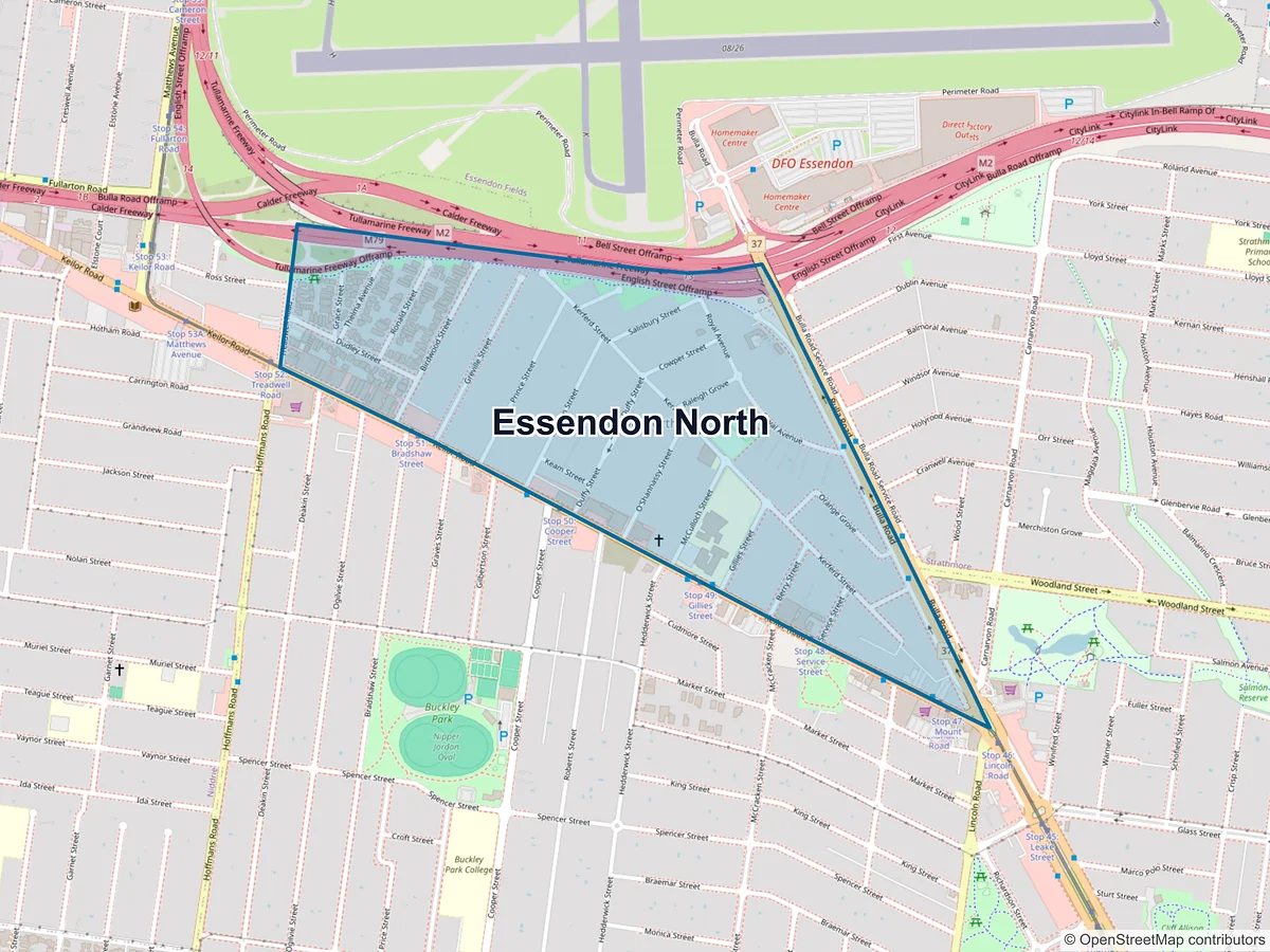 Map of Essendon North, VIC, Australia