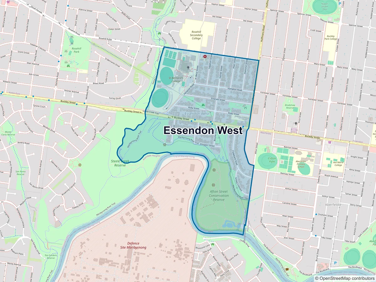 Map of Essendon West, VIC, Australia