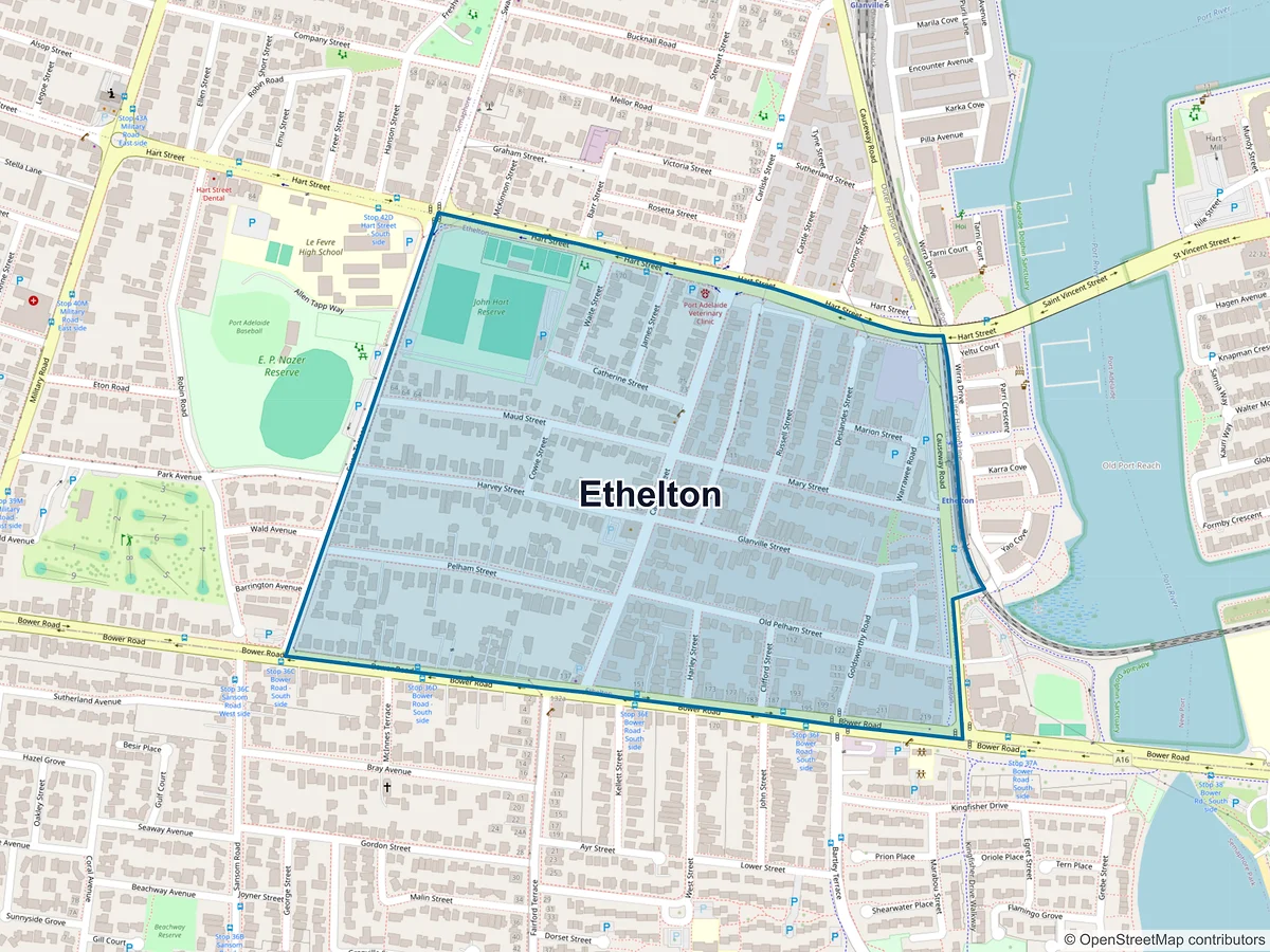 Map of Ethelton, SA, Australia